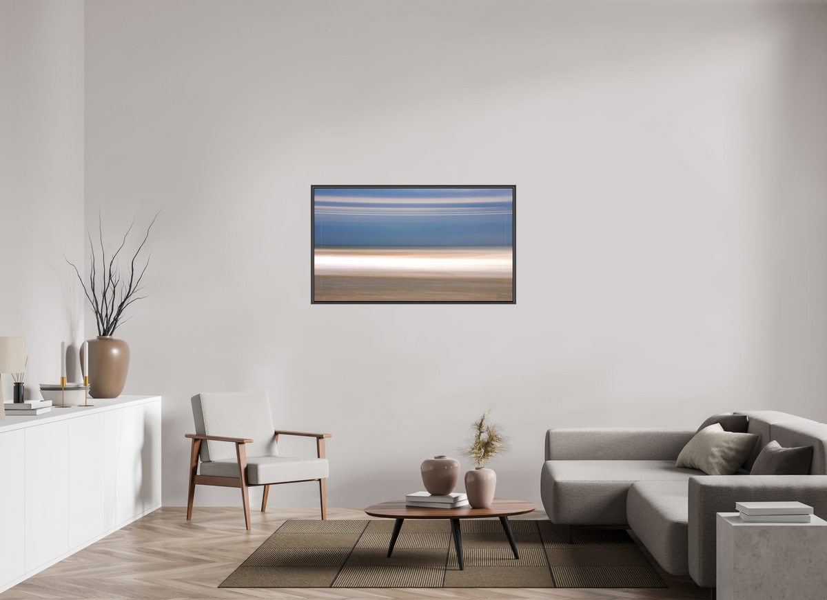 49 x 27.6″, Matte Canvas .6" Black Oak Frame Horizon Band