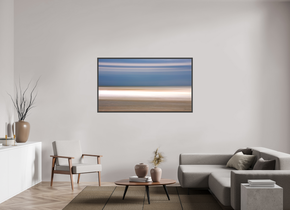 64 x 36″, Matte Canvas .6" Black Oak Frame Horizon Band