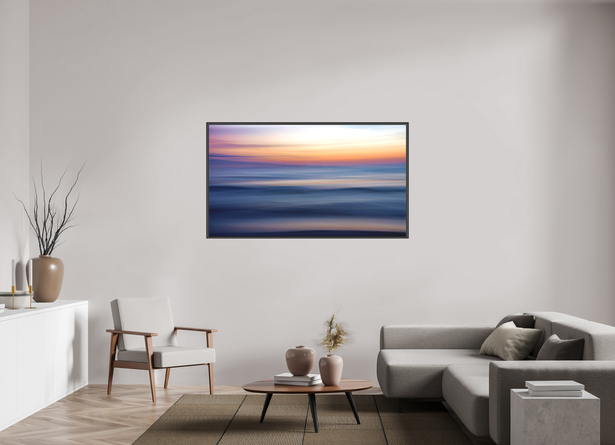 64 x 36″, Matte Canvas .6" Black Oak Frame Morning Veil