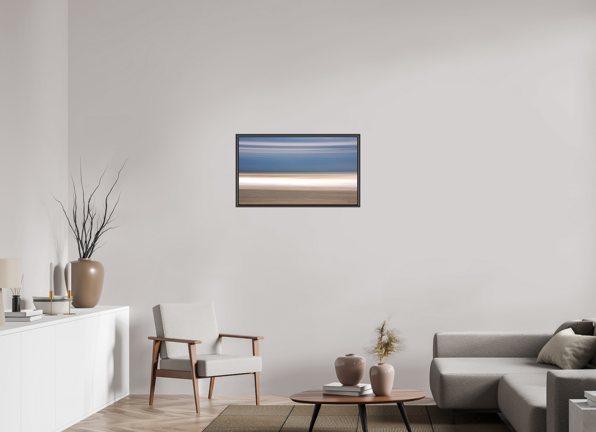 32 x 18″, Matte Canvas .6" Black Oak Frame Horizon Band