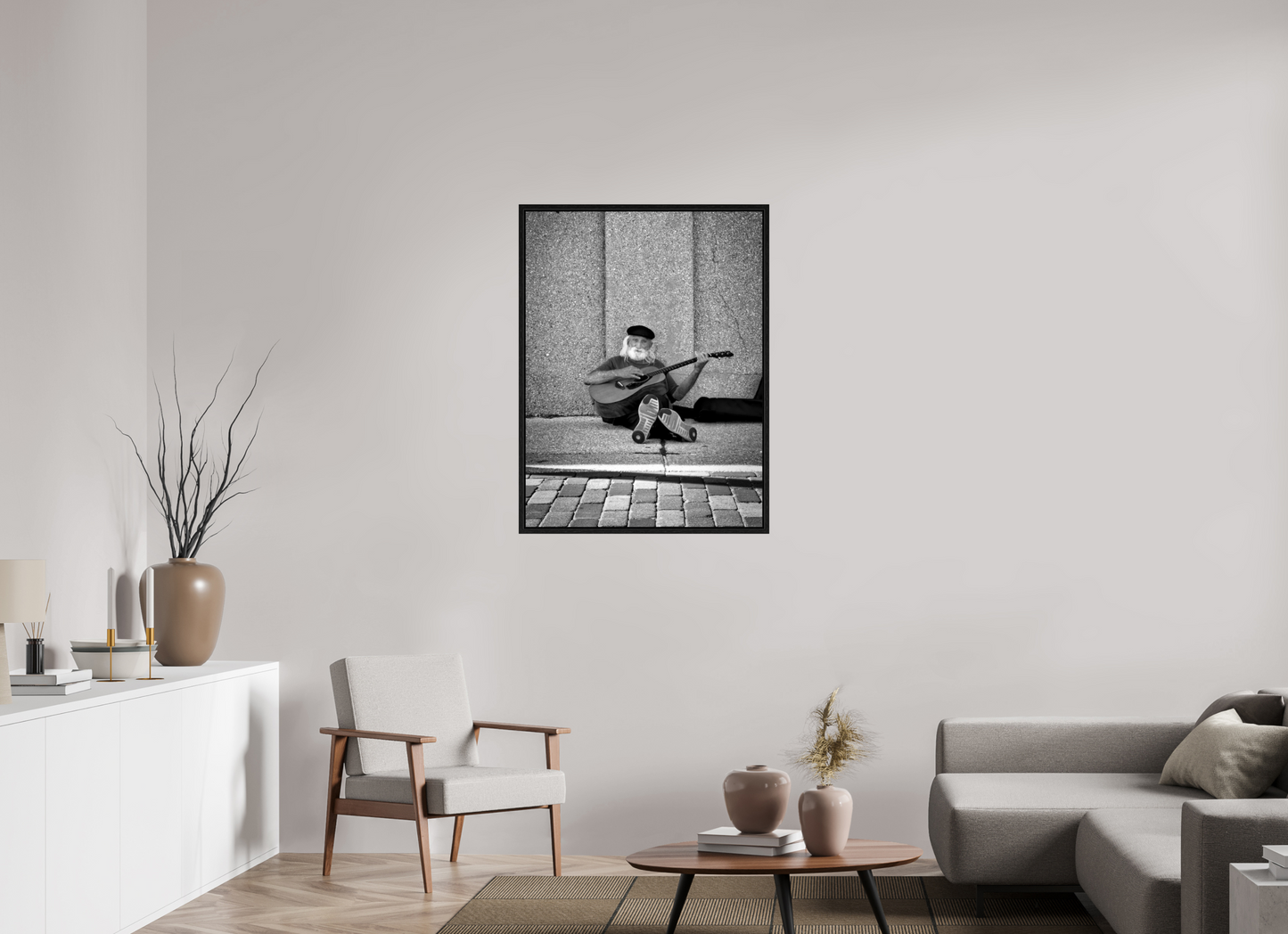 30 x 40″, Black and White Ancient City Melody